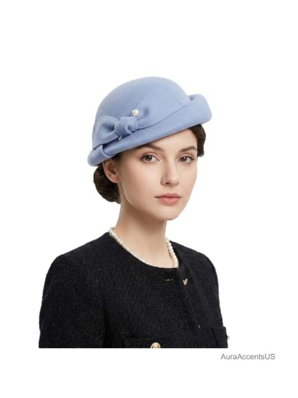 Wool Felt Cloche Bucket Bowler Hat Formal Church Dress Fascinator